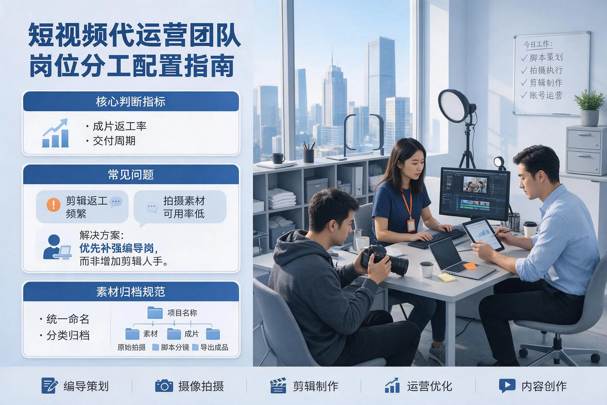 短视频代运营团队如何配置?临沂企业岗位分工科普说明