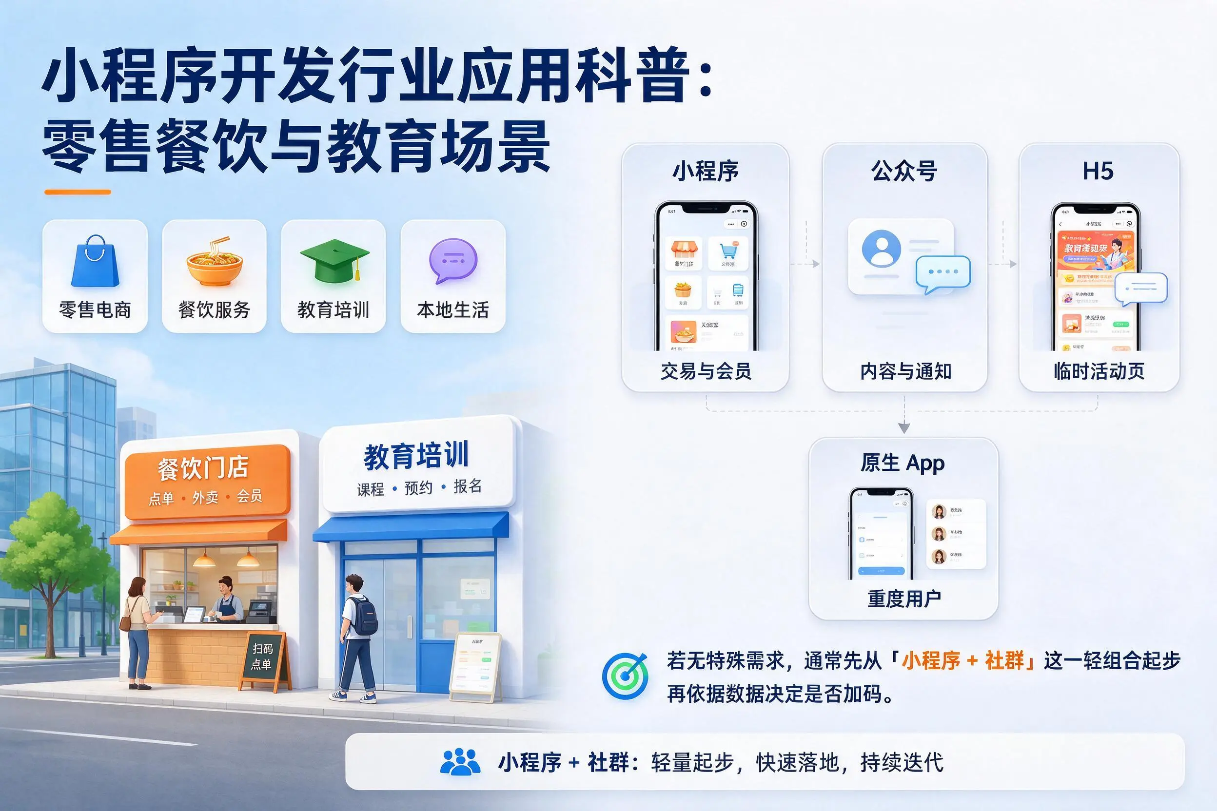 临沂小程序开发行业应用科普:零售餐饮与教育场景