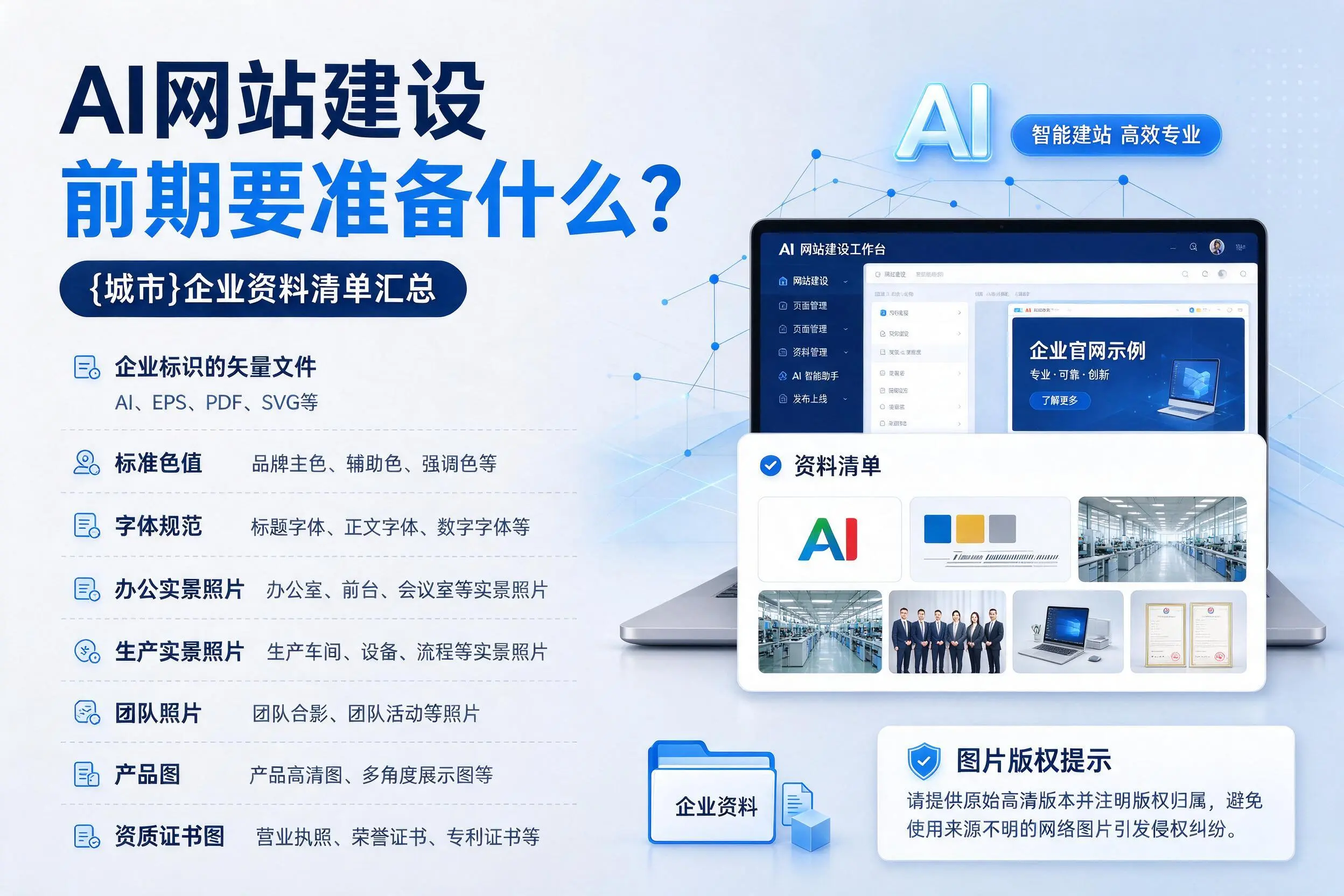 AI网站建设前期要准备什么?临沂企业资料清单汇总